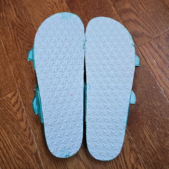 Never worn size 8 hand-colored tie-dye Birk-style sandals! - Picture 5 of 5